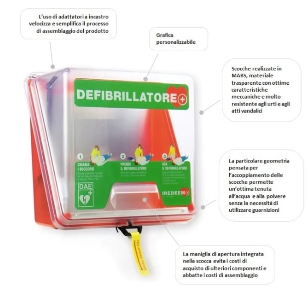 Teca per defibrillatore